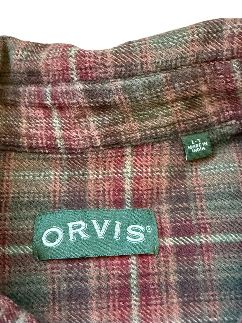 Orvis Perfect Flannel Shirt Mens L Plaid Button Up Outdoor Cabin Core Lumberjack - Picture 3 of 11